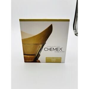 New Chemex Bonded Coffee Filters Natural Square 100 Count FSU-100